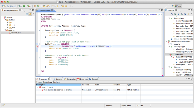 ASN.1 Syntax Editor in Eclipse